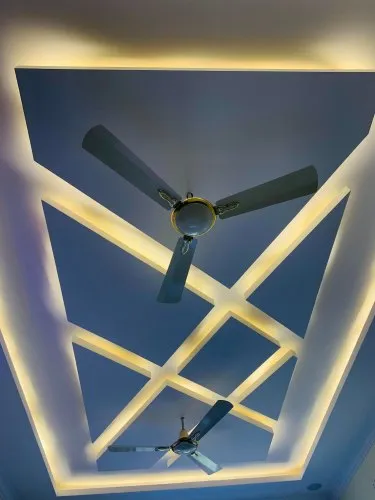 Luxury hall with LED lights in false ceiling